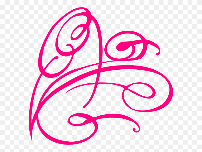 600x571 Pink Decorative Swirl Clip Art - Decorative PNG