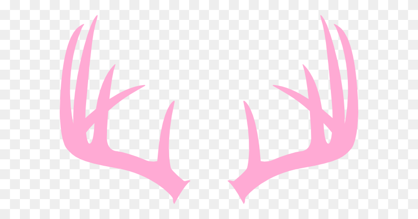 600x380 Pink Deer Antler Clip Art - Reindeer Head Clipart