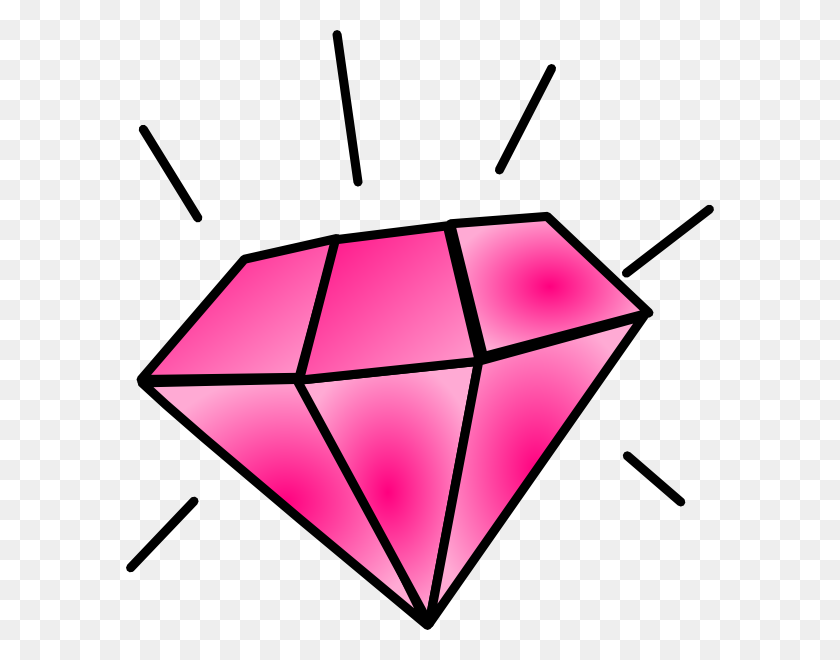 588x600 Pink Diamond Clip Art - Diamond Sparkle PNG