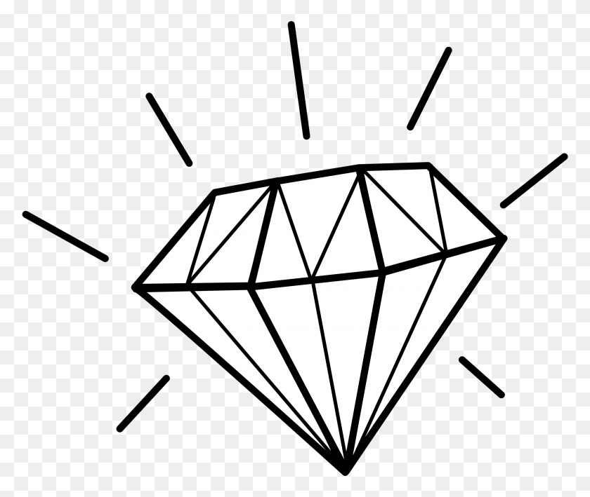 2400x1997 Pink Diamond Clip Art - Hay Clipart Black And White