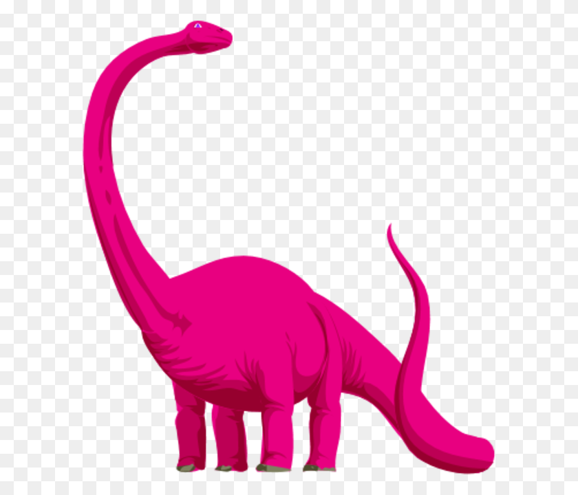 600x660 Pink Dinosaur Clipart - Long Neck Dinosaur Clipart