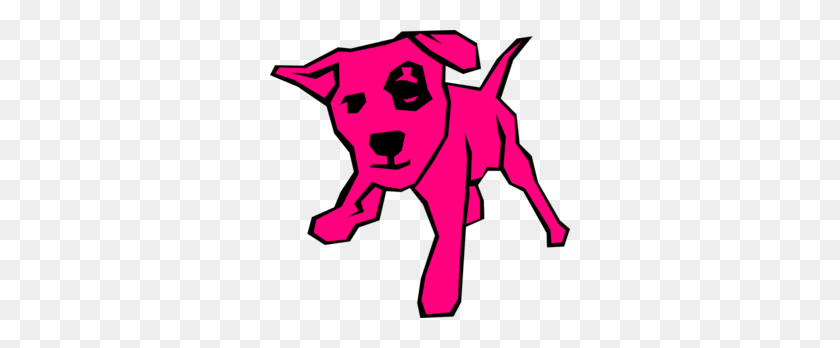 300x288 Pink Dog Clip Art - Dog Clipart