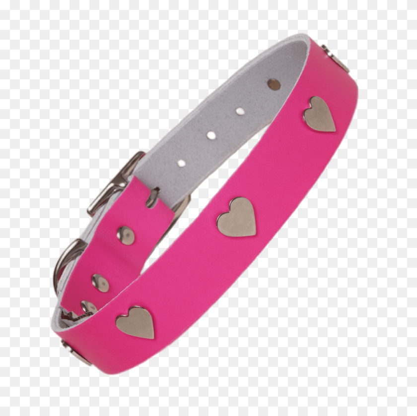 1000x1000 Pink Dog Collar With Hearts Transparent Png - Collar PNG