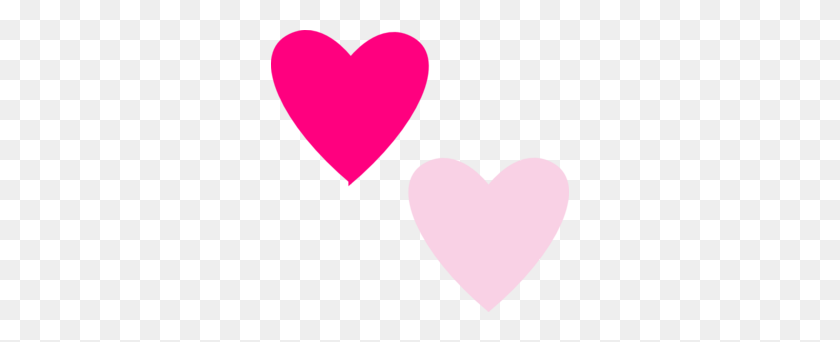 298x282 Pink Double Hearts Clip Art - Double Heart Clipart