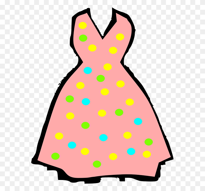 583x720 Розовое Платье Клипарт Розовая Одежда - Дресс-Код Клипарт