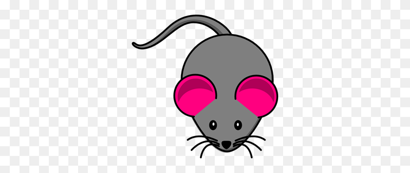 300x295 Pink Ear Gray Mouse Png Clip Arts For Web - Mouse PNG