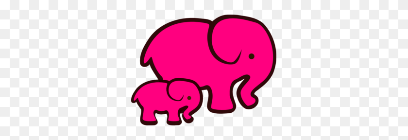 299x228 Pink Elephant Clip Art - Cute Elephant Clipart