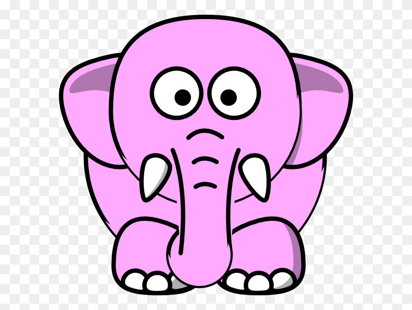 600x573 Pink Elephant Clip Art - Elephant Cartoon Clipart