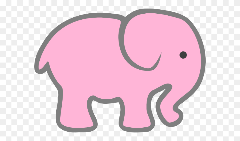 600x436 Розовый Слон Картинки - Милый Слон Клипарт