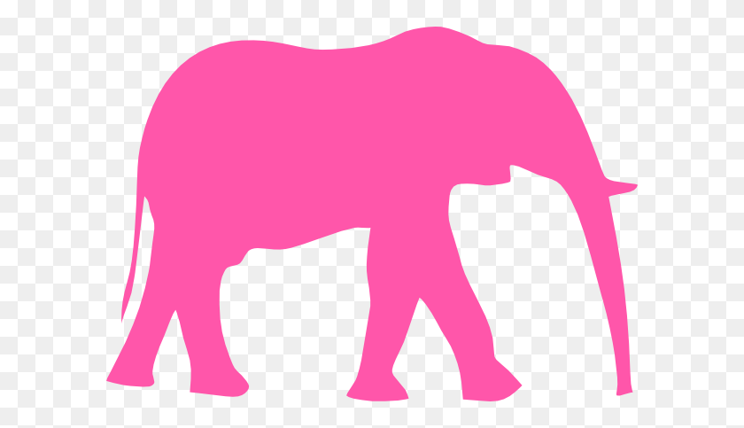 600x423 Pink Elephant Clip Art - Elephant Silhouette Clipart