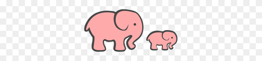 299x138 Pink Elephant Mom Baby Clip Art - Mommy And Me Clipart