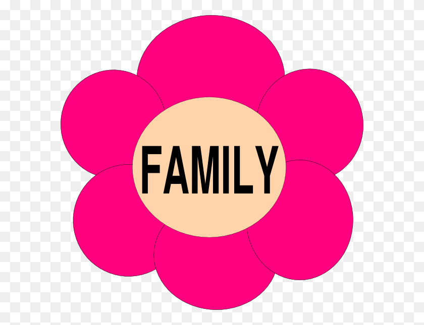 600x585 Pink Family Clip Art - Family Clipart Transparent