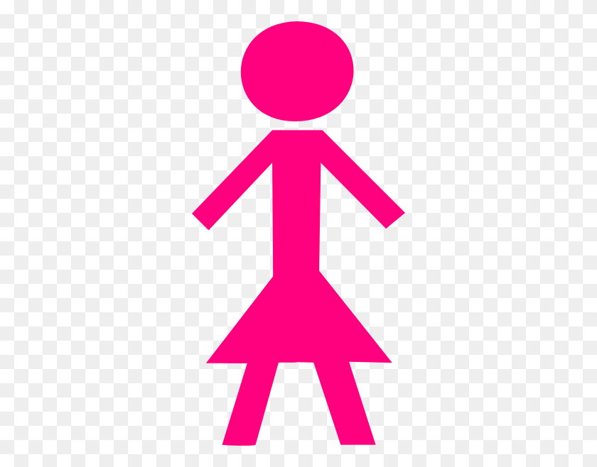 300x598 Pink Female Stick Figure Clip Art - Woman Clipart PNG