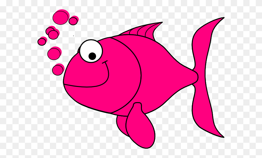 600x449 Pink Fish Bubbles Clip Art Image Clip Art - Salmon Clipart