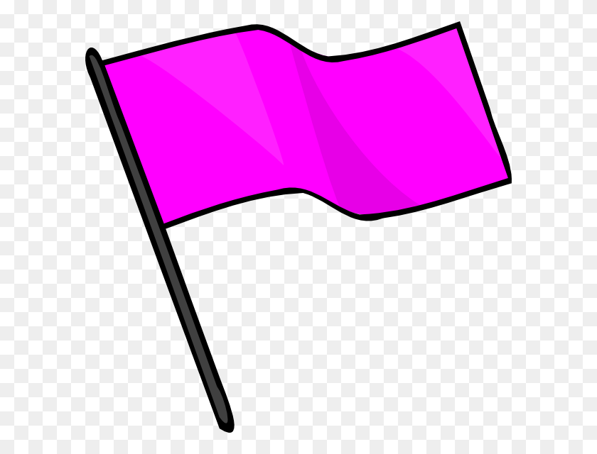 600x580 Pink Flag Clip Art - Waving Flag Clipart