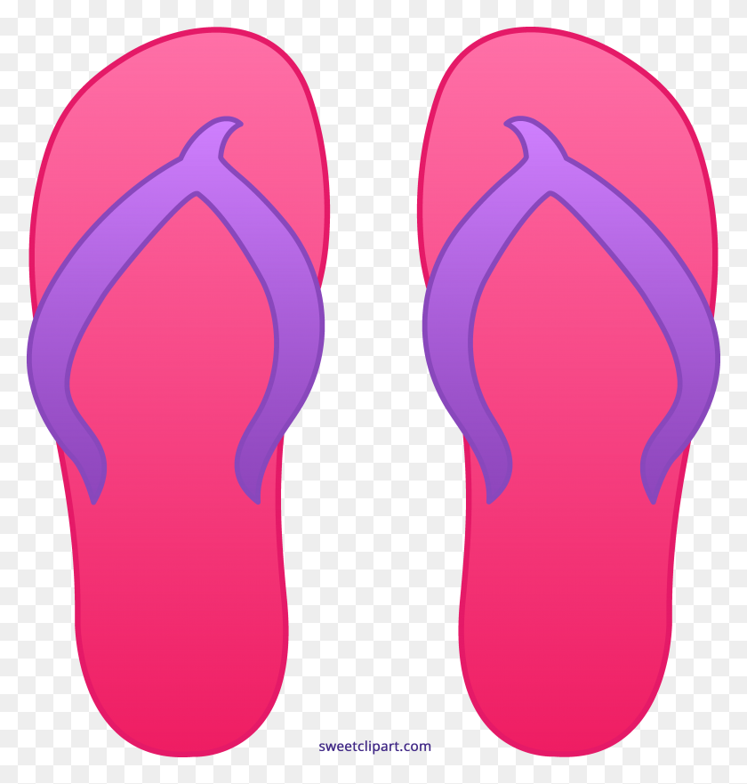 5124x5398 Pink Flip Flops Clipart - Flip Clipart