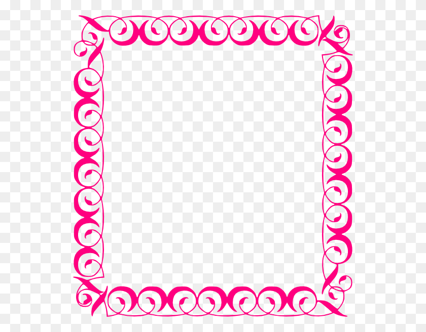 552x596 Pink Floral Border Clip Art - Floral Frame Clipart