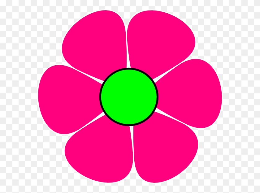 600x564 Розовый Цветок - Цветочный Мультфильм Png