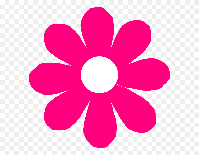 594x597 Pink Flower Clip Art - Vintage Flower Clipart