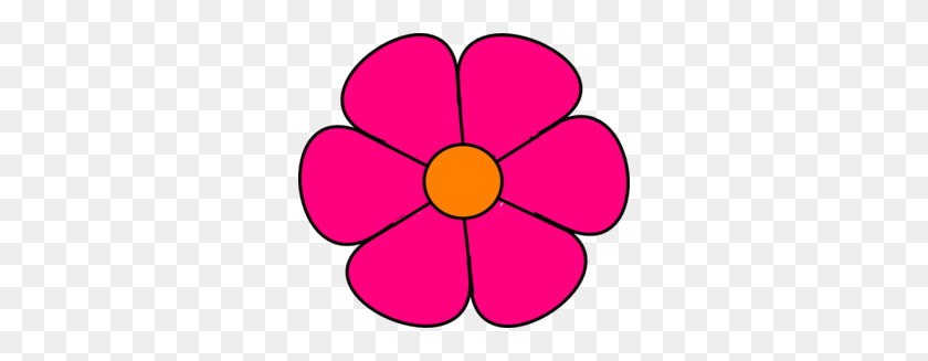 300x267 Розовый Цветок Клипарт - Мультфильм Цветок Png