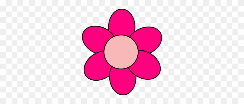 276x300 Pink Flower Clip Art - Flower Heart Clipart
