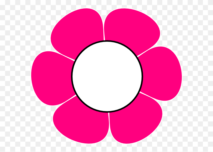 600x541 Pink Flower Clipart - Bright Clipart