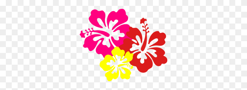 298x246 Розовый Цветочный Клипарт Гавайские - Гавайские Цветы Png
