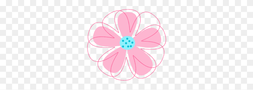 264x241 Pink Flower Clipart Look At Pink Flower Clip Art Images - Turquoise Flower Clipart