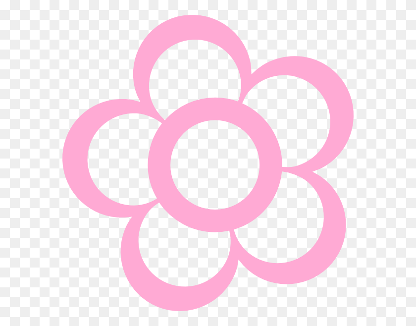 588x598 Pink Flower Outline Clip Art - Rose Outline Clipart