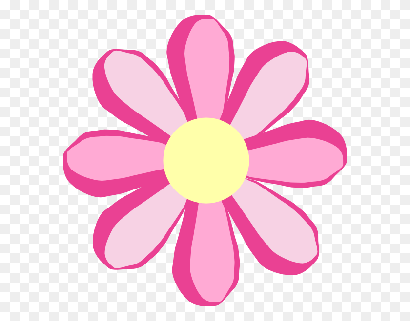 582x599 Pink Flowers Clipart - Pink Border Clipart