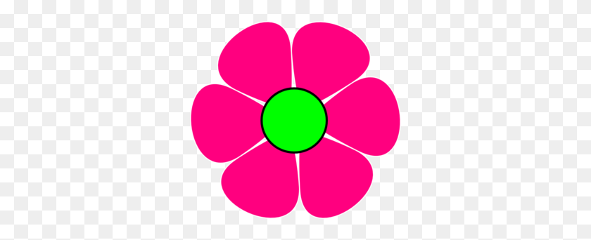 300x282 Pink Flowers Clipart - Flower Drawing Clipart