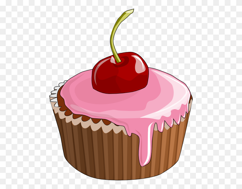 498x596 Pink Frosted Cupcake Clip Art - Mango Clipart
