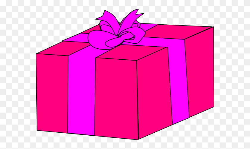 600x442 Pink Gift Box Clip Art - Box Clipart