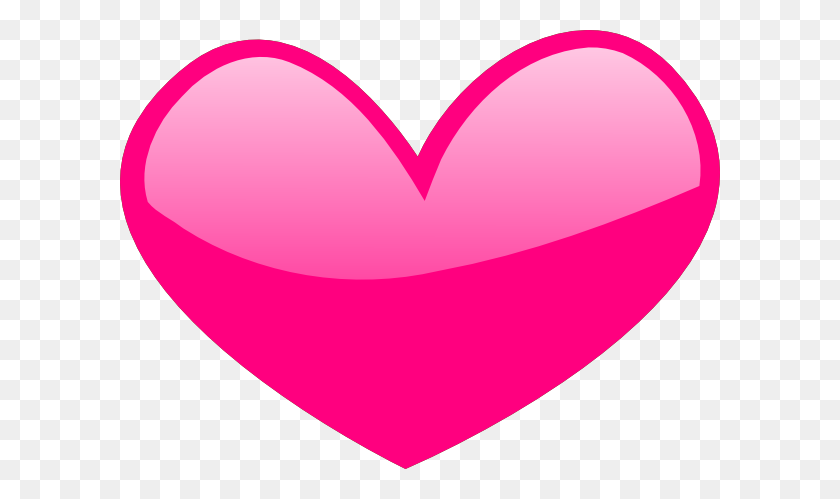 600x439 Pink Glossy Heart Clip Art - Corazon Clipart