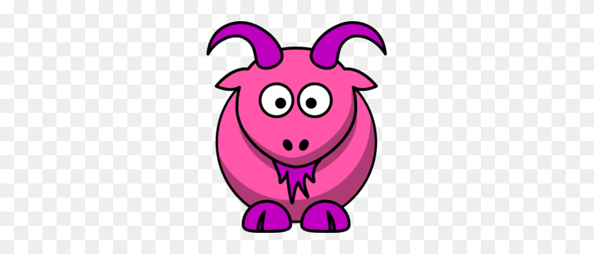 255x300 Pink Goat Clip Art - Goat Face Clipart