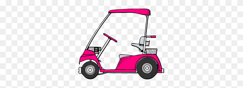 297x246 Pink Golf Cart Clip Art - Golf Cart PNG