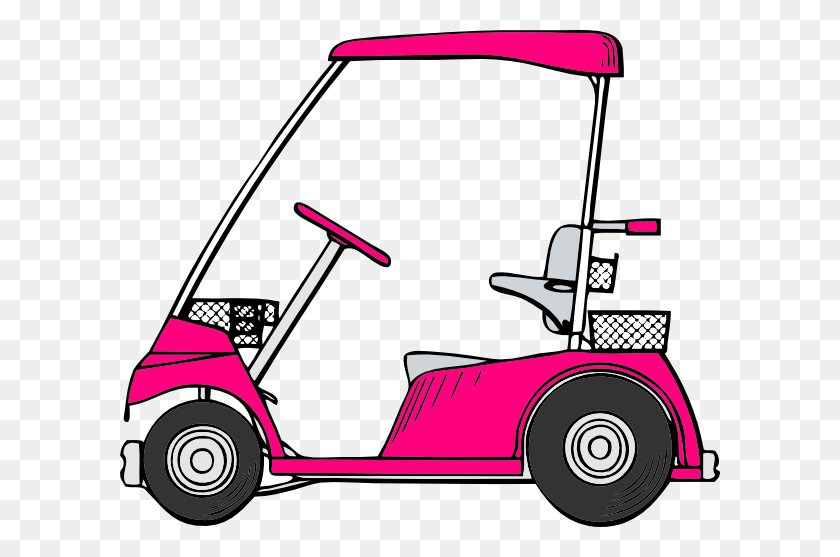 600x497 Pink Golf Cart Clip Art - Golf PNG
