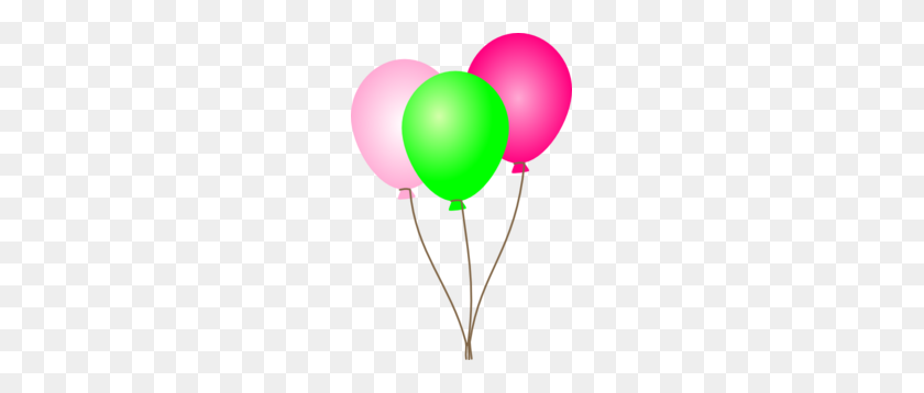201x298 Pink Green Balloons Clip Art - Green Balloon Clipart