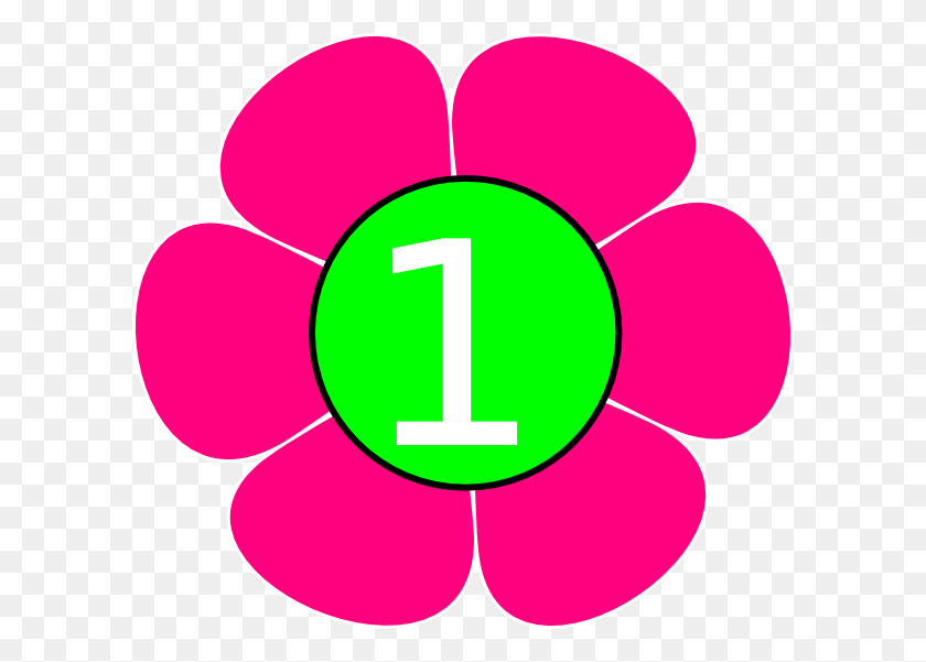 600x541 Розовый Зеленый Цветок Картинки - Цветочный Круг Клипарт