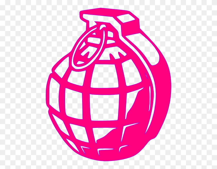 486x594 Pink Grenade Clip Art - Grenade PNG