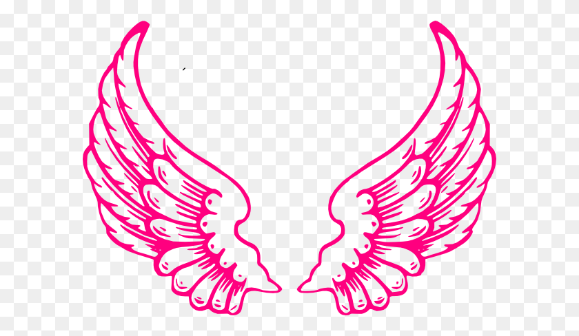 600x428 Pink Guardian Angel Wings Clip Art - Pink PNG