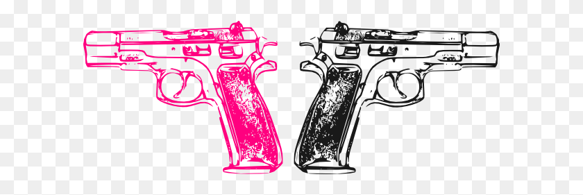 600x221 Pink Gun Clip Art - Paint Gun Clipart