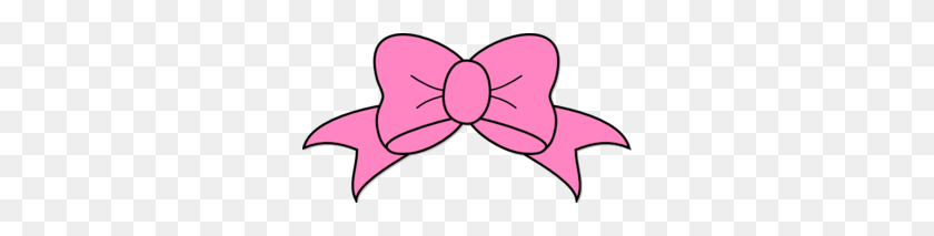 296x153 Pink Hair Bow Clip Art - Pink Bow Clipart
