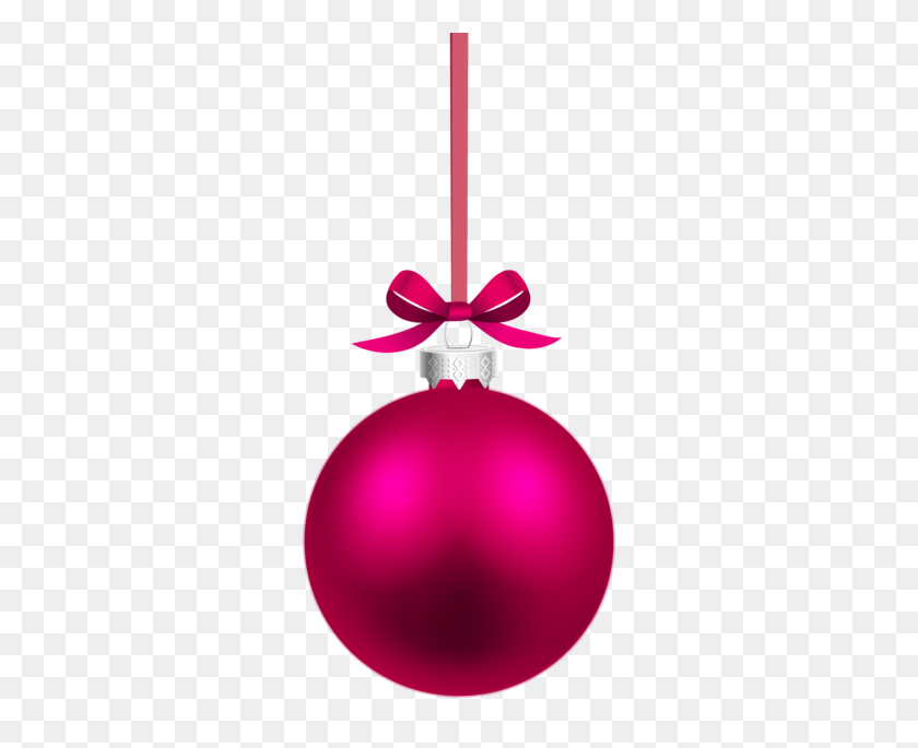308x625 Pink Hanging Christmas Ball Png Clipar - Hanging Stars PNG