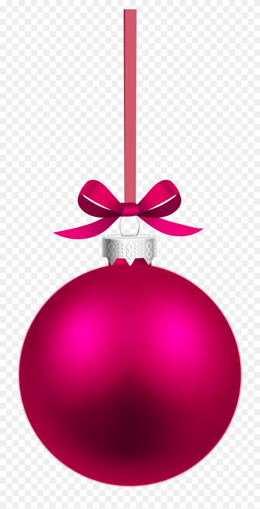 1232x2500 Pink Hanging Christmas Ball Png Clipart - Holiday PNG