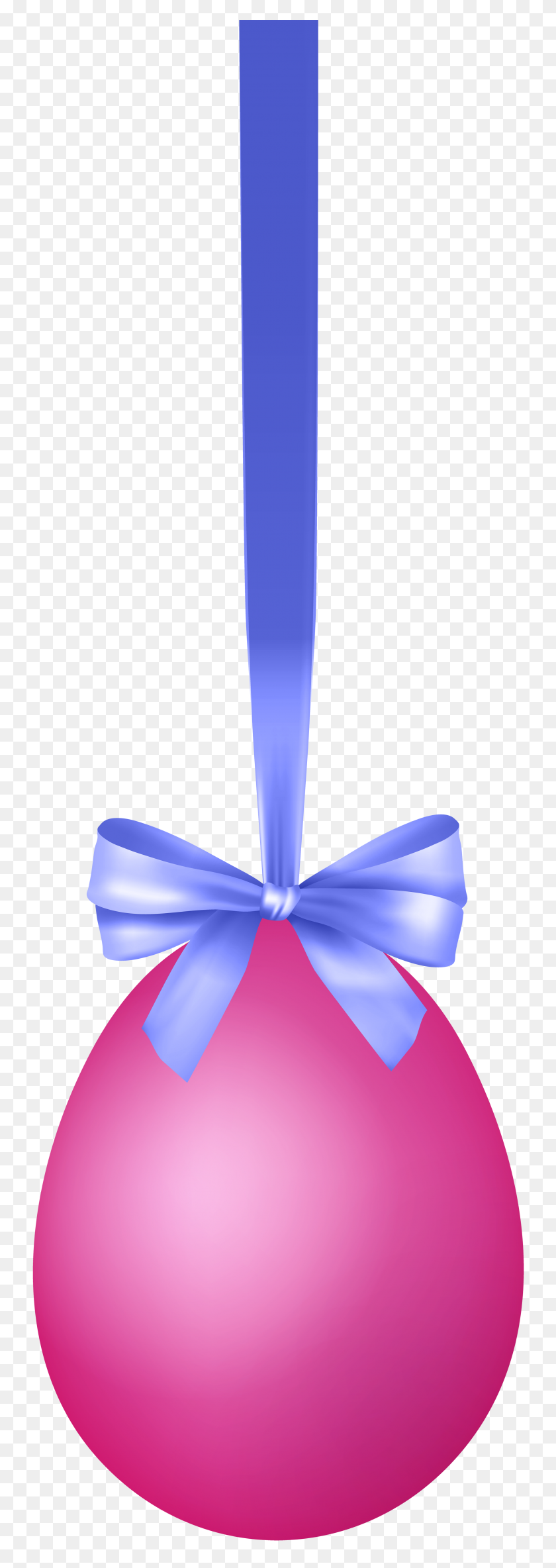 2703x8000 Pink Hanging Easter Egg With Bow Transparent Clip Art Image - Pink Bow Clipart