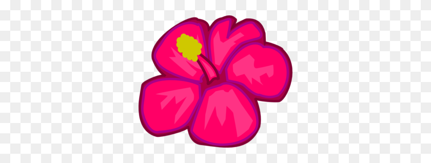 300x258 Розовый Гавайский Цветок Картинки - Джунгли Цветы Клипарт
