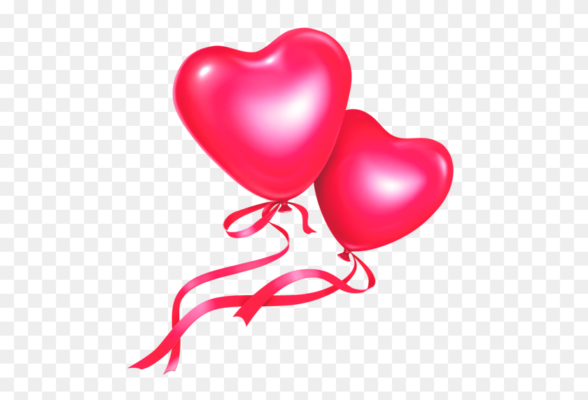 491x512 Pink Heart Balloons Png - Pink Balloon PNG