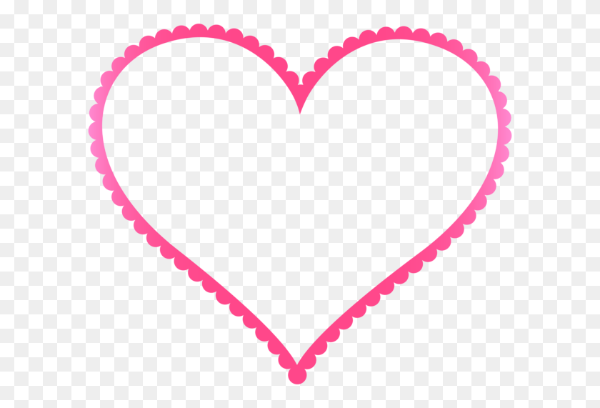 600x511 Розовое Сердце Границы Рамки Прозрачный Png Галерея Клипов - Розовая Рамка Клипарт