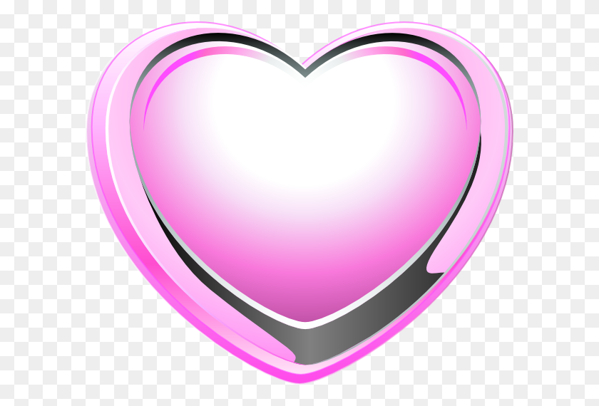 600x510 Pink Heart Clip Art - Realistic Heart Clipart